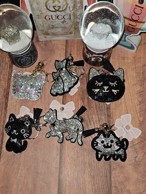 Rhinestone Cat Keychains Nwt